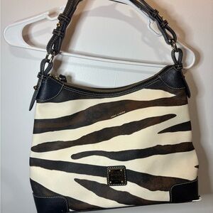 Dooney & Bourke Zebra Print Shoulder Bag - Black and Brown